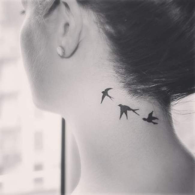 tatouage hirondelle nuque