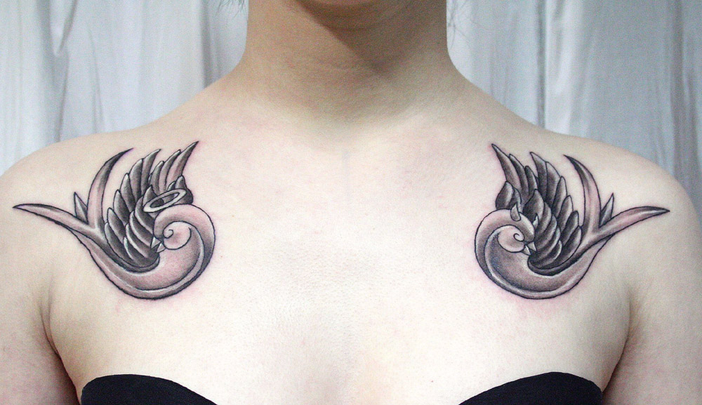 tatouage hirondelle rockabilly