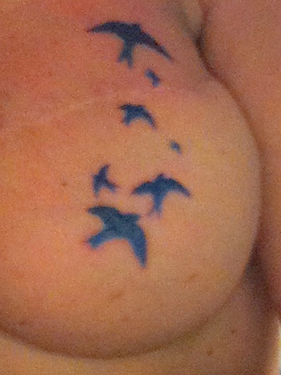 tatouage hirondelle sur fil