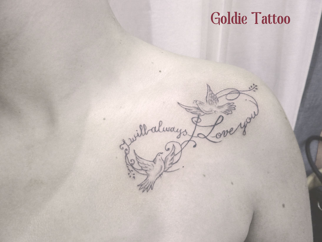 tatouage infini colombe
