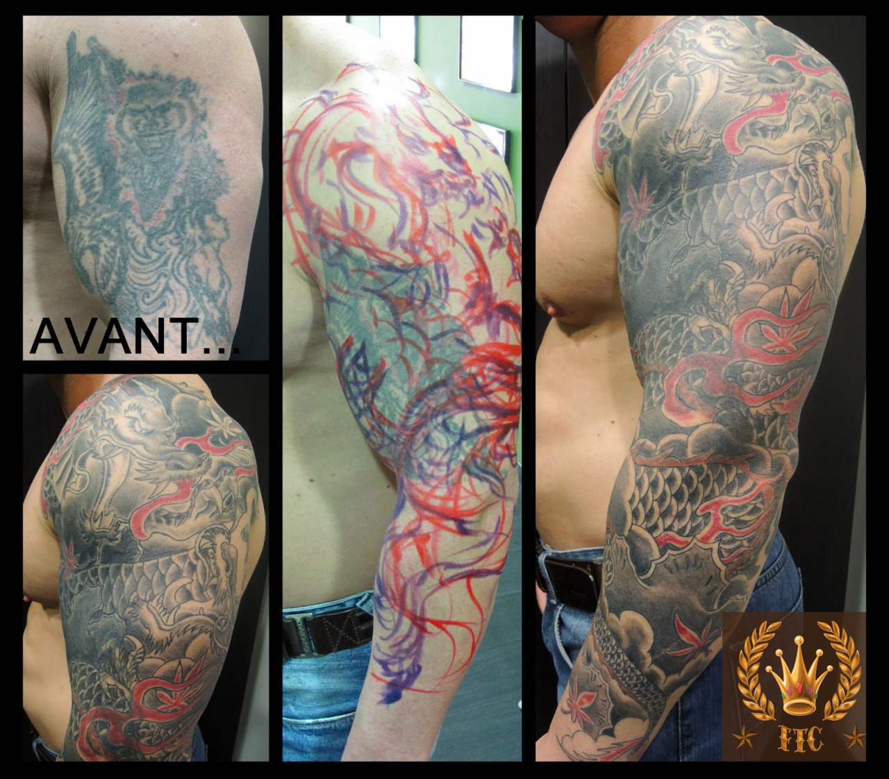 tatouage japonais bordeaux