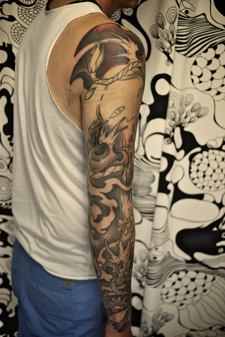 tatouage japonais bordeaux