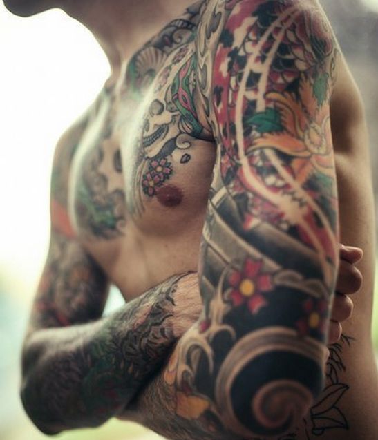 tatouage japonais bras entier