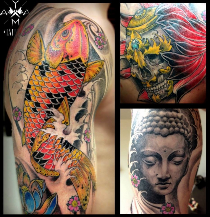 tatouage japonais carpe koi