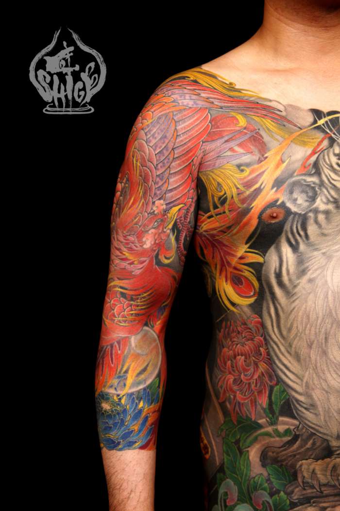 tatouage japonais dragon bras
