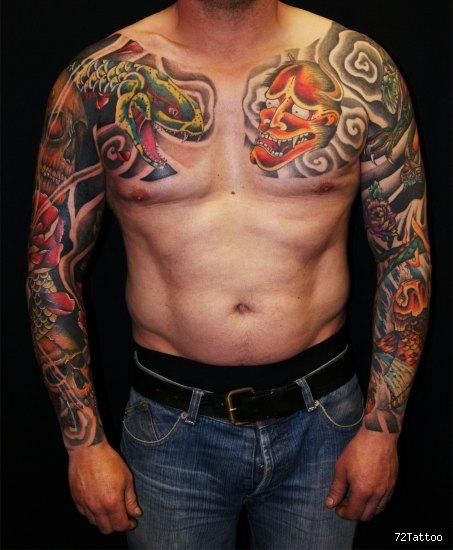 tatouage japonais épaule bras