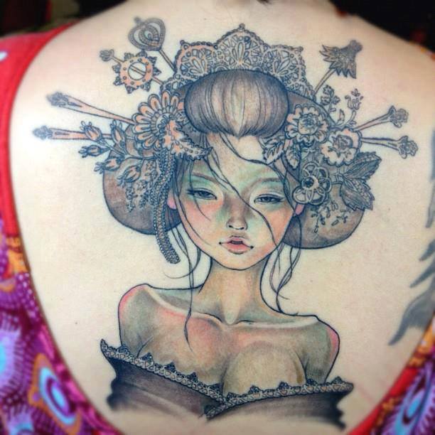 tatouage japonais geisha