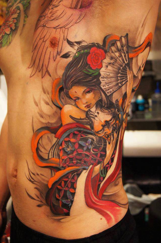 tatouage japonais geisha