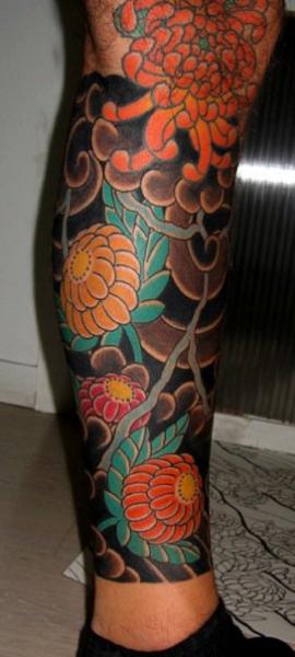 tatouage japonais jambe