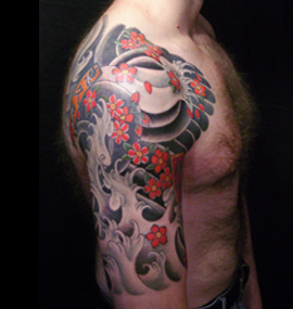 tatouage japonais mollet