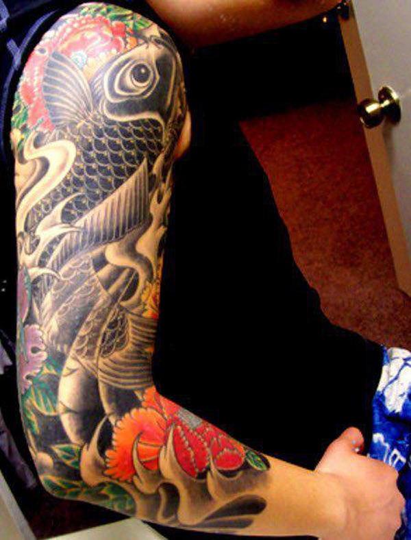 tatouage japonais mollet