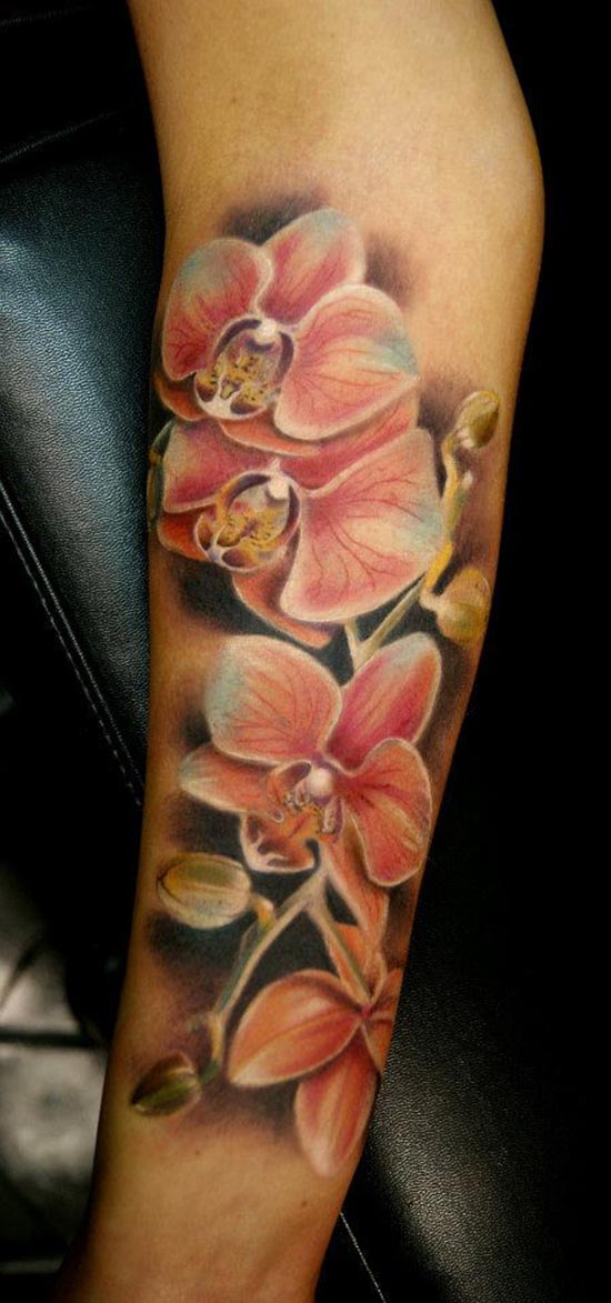 tatouage japonais orchidée
