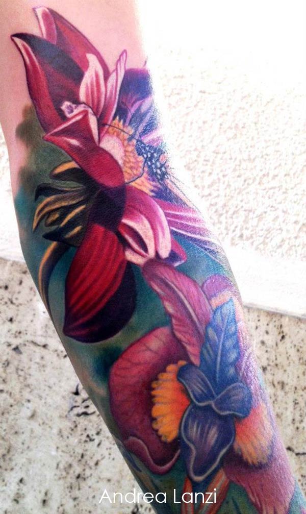 tatouage japonais orchidée