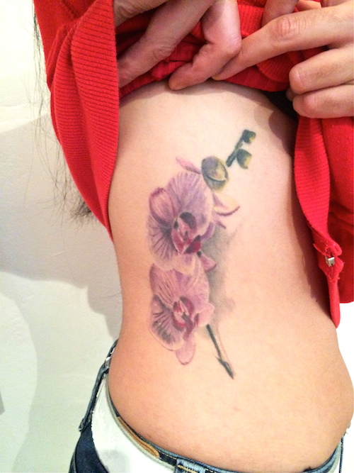 tatouage japonais orchidée