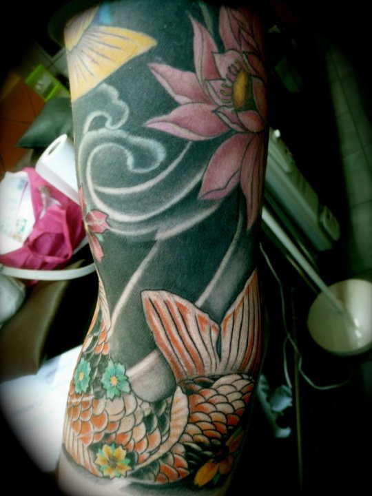 tatouage japonais orchidée