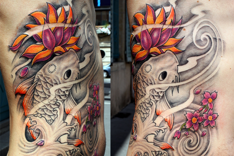 tatouage japonais pivoine