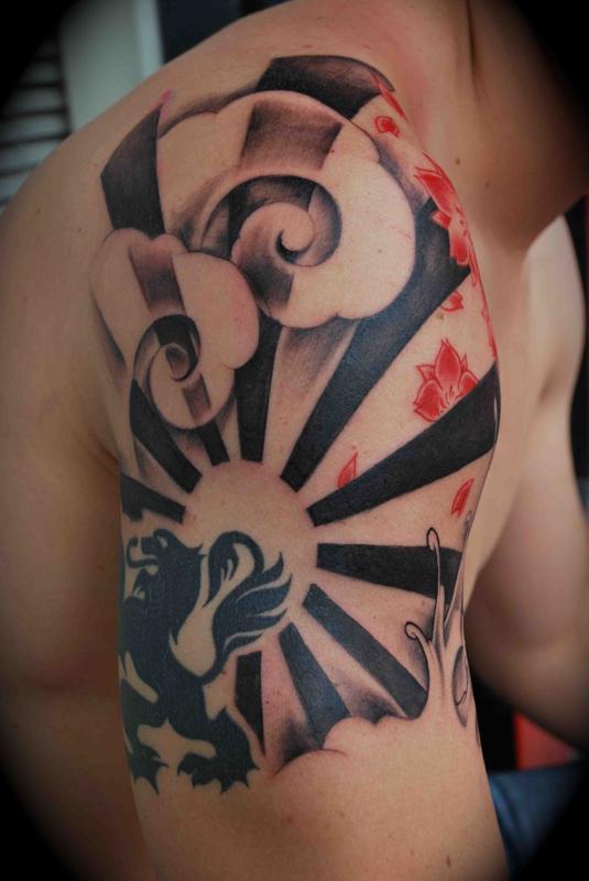 tatouage japonais soleil