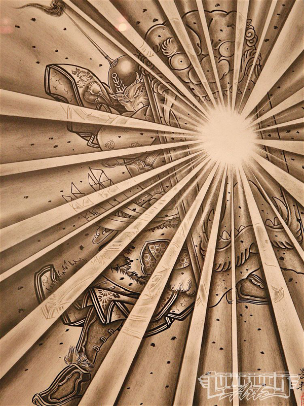 tatouage japonais soleil