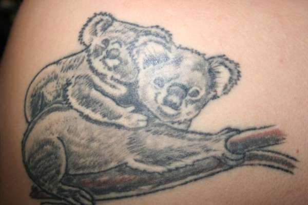 tatouage koala fleur