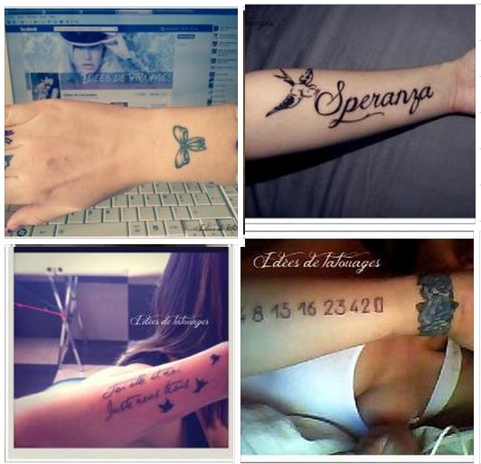 tatouage noeud et phrase