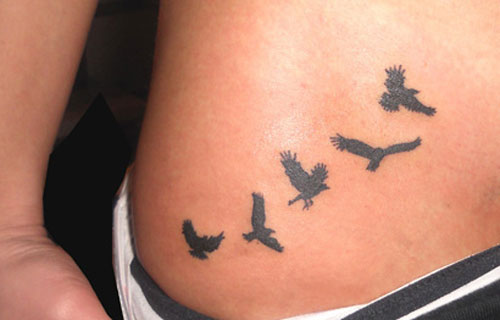 tatouage oiseau bas du ventre