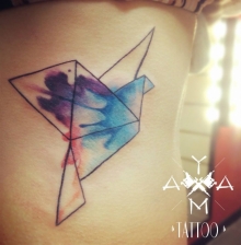 tatouage oiseau origami