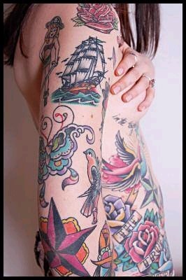 tatouage oiseau rockabilly