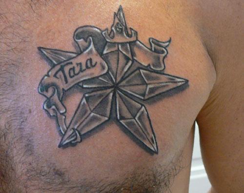 tatouage pectoraux etoile