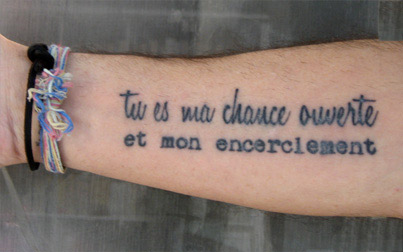 tatouage phrase amour italien