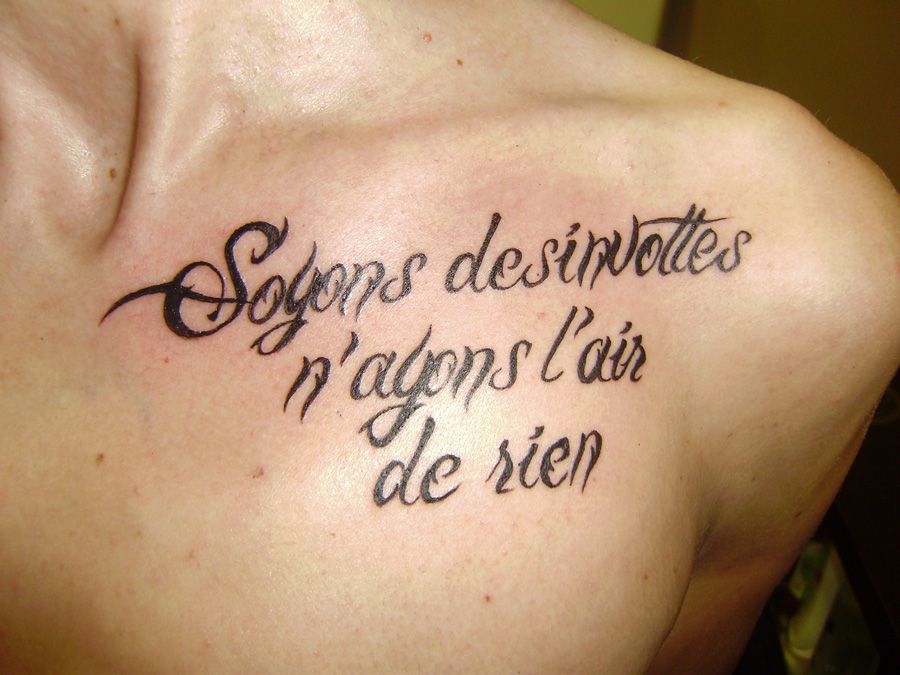 tatouage phrase francaise homme