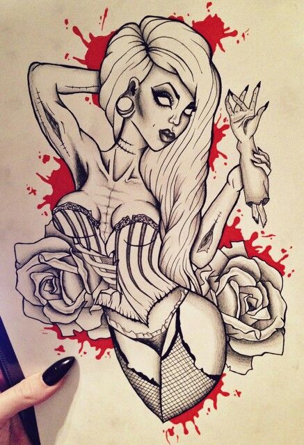 tatouage pin up gothique