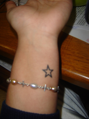 tatouage poignet femme etoile