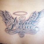 tatouage prenom avec un ange