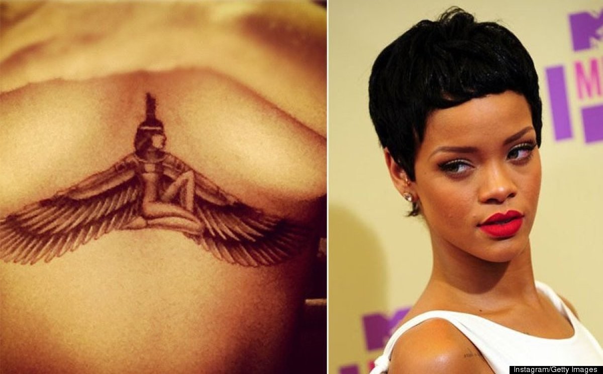 tatouage rihanna ange