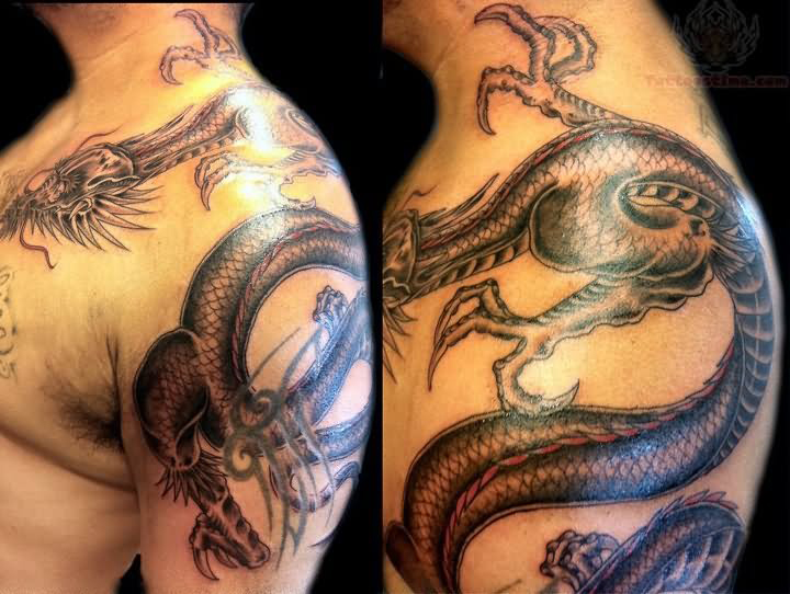 tatouage serpent omoplate