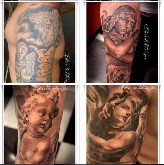 tatouage tête ange