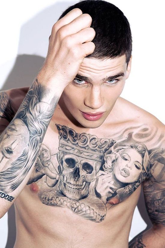 tatouage tête ange