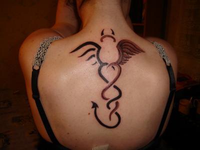 tatouage tribal ange démon