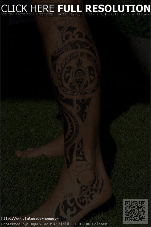 tatouage tribal cheville pied homme