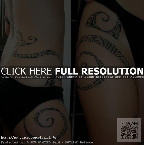 tatouage tribal cuisse femme