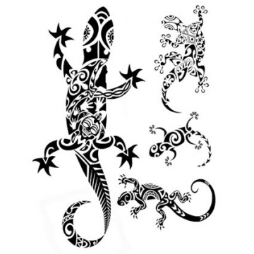 tatouage tribal lezard