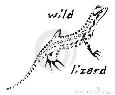 tatouage tribal lezard