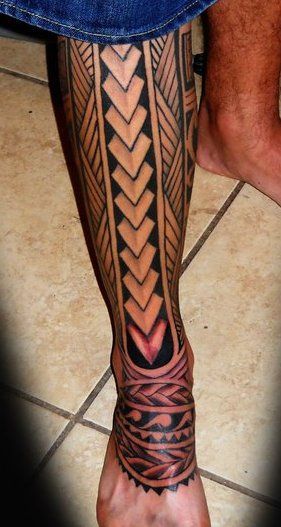 tatouage tribal tibia