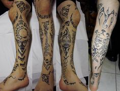 tatouage tribal tibia
