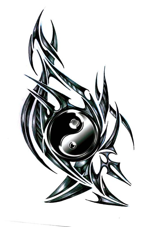 tatouage tribal yin yang