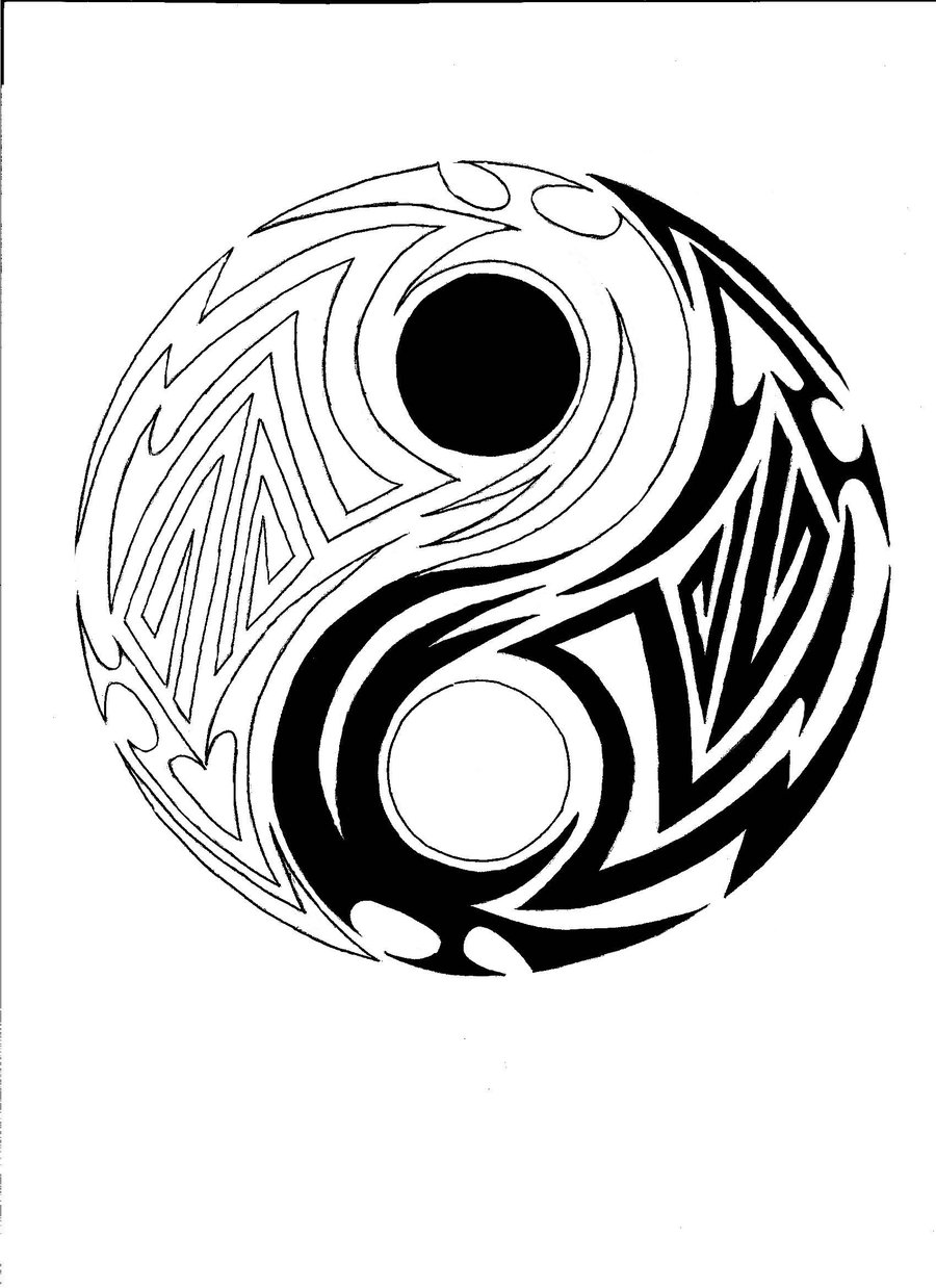 tatouage tribal yin yang