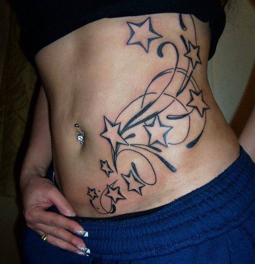 tatouage ventre etoile