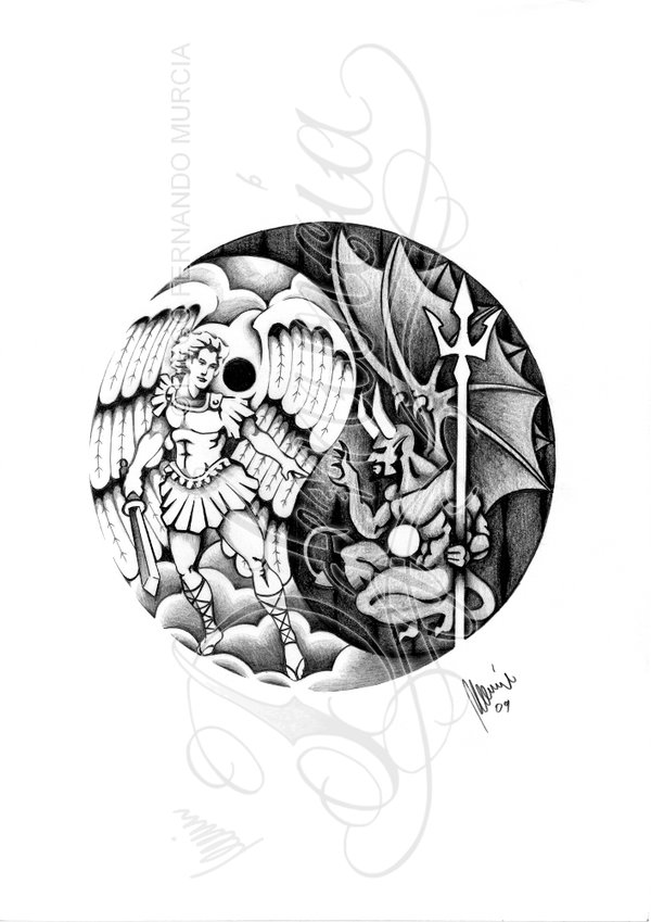 tatouage yin yang ange démon