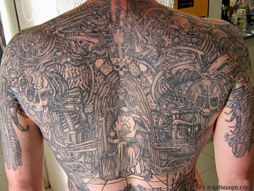 tattoo biomecanique dos